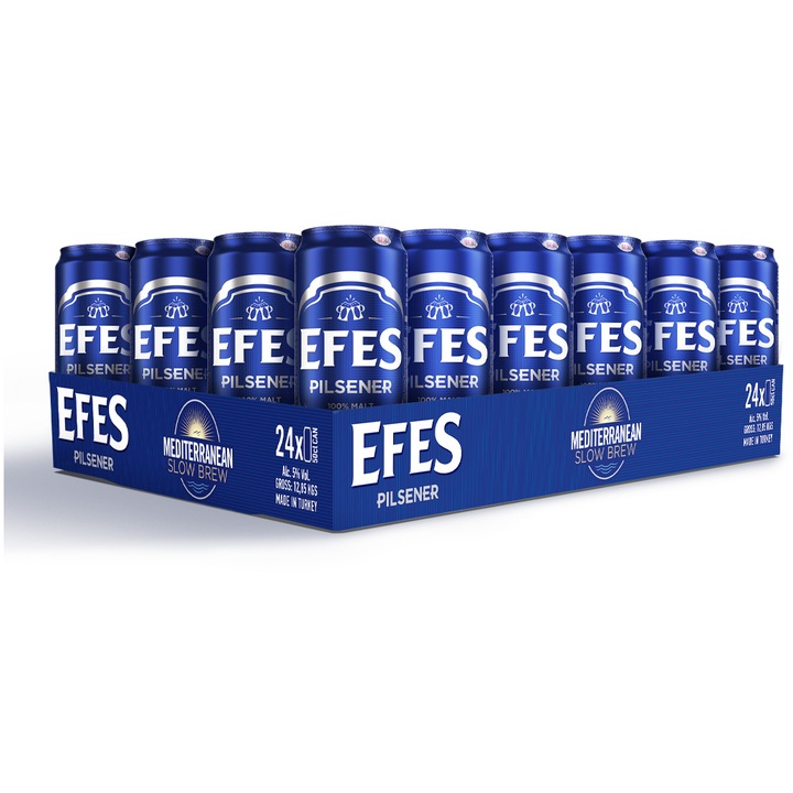 Bere blonda Efes Pilsener, 5% doza 24 x 0.5l