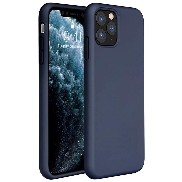 Huawei Honor 30 Lite / 30 Youth, Силиконов калъф, Wooze Liquid Silica Gel, тъмно син (116254)