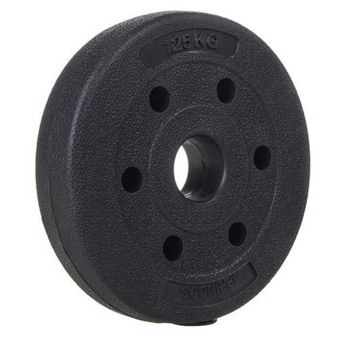 Springos Súlyzótárcsa, bitumen, 1.25 kg, Fekete