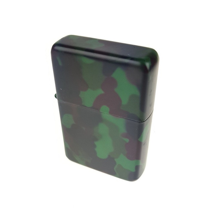 Запалка, метал, без бензин, 58 x 39 x 13 мм, зелено/черно