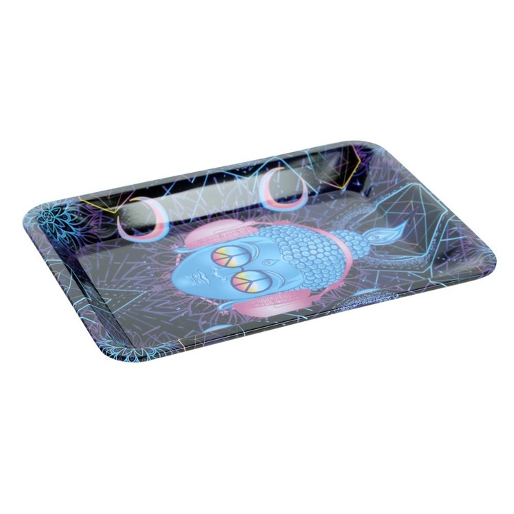 Tava pentru rulat, Metal, 18 x 14 cm, Multicolor