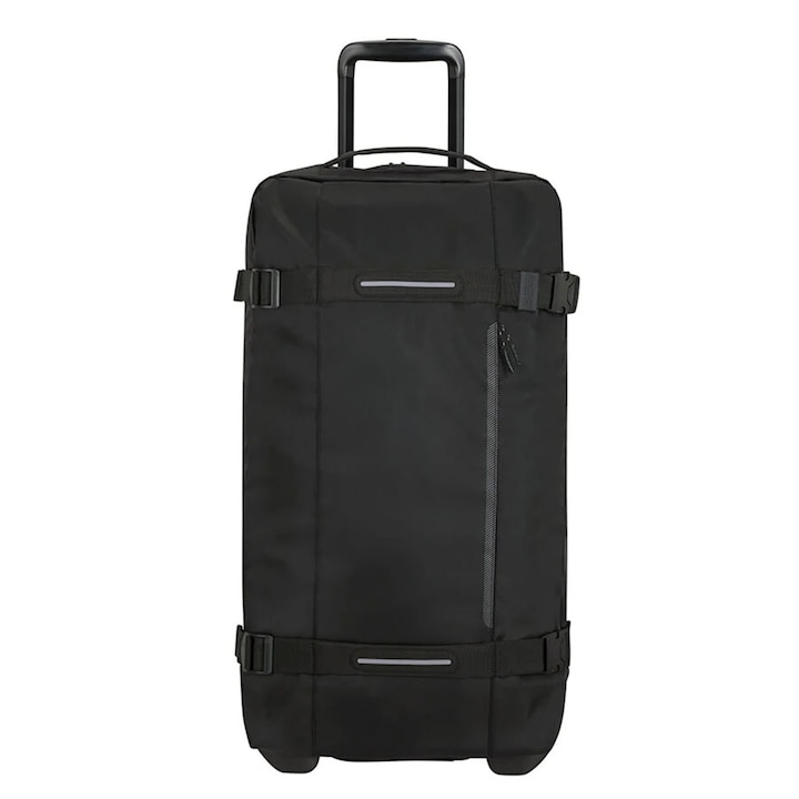 Пътна чанта, American Tourister, Телескопична дръжка, TSA заключване, Полиестер, 68x40x38.5 см, Черен