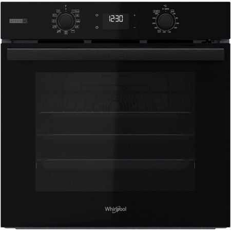 Cuptor incorporabil Whirlpool OMSR58RU1SB, Electric, Multifunctional, 71 l, Autocuratare pirolitica, Display, Gatire aburi - Gentle Steam, Clasa A+, Negru
