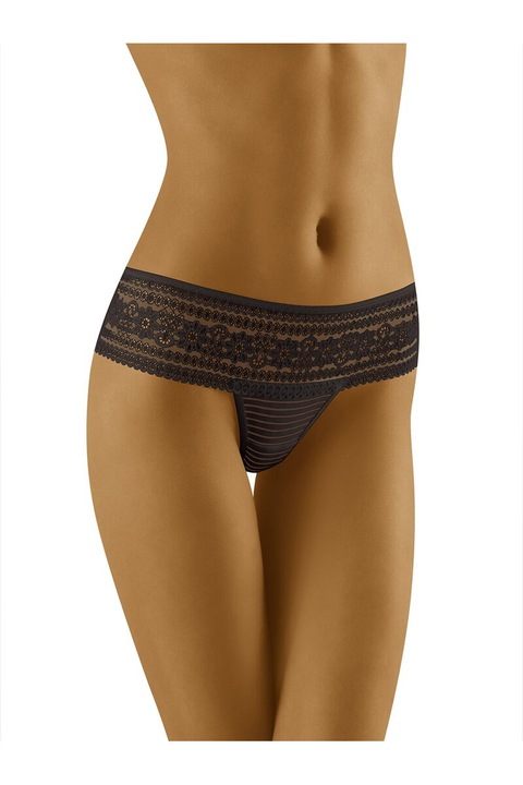 Дамски прашки Wolbar Sexy Thong String Thongs Low Waist Lace WB92, черни, L