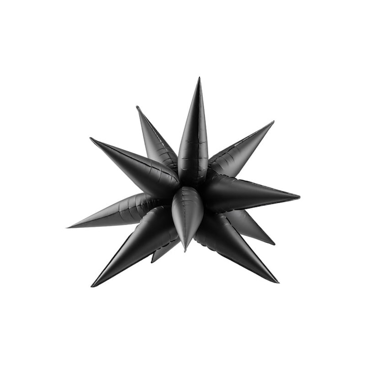 Star 3D fólia lufi, 70cm, fekete