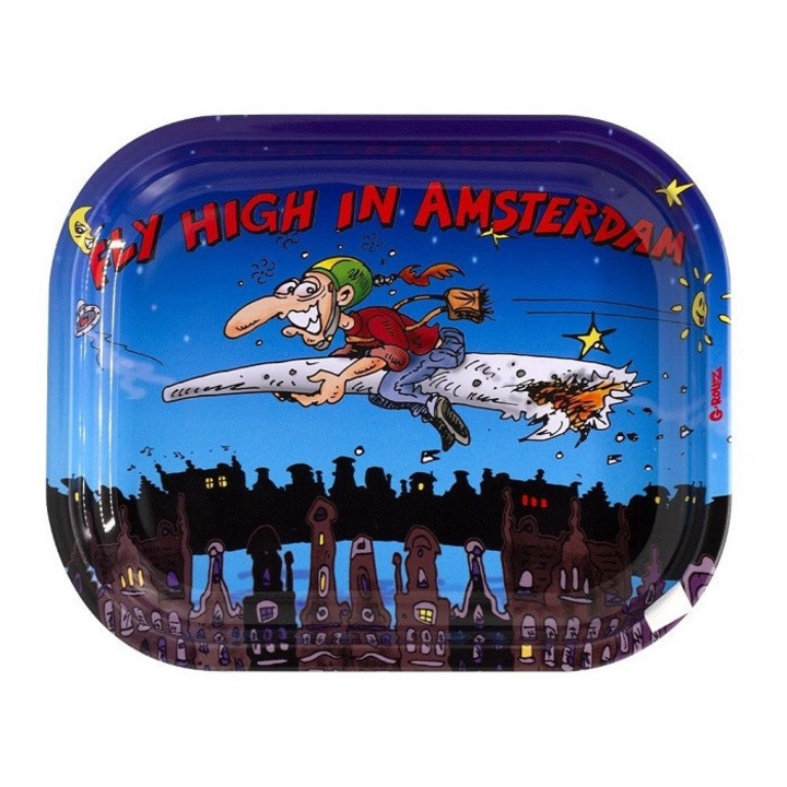 Поднос Fly High, G-Rollz Amsterdam, Метален, 14 x 18 см, Многоцветен