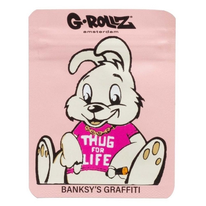 Чанта, G-rollz amsterdam, Banksy's Thug for Life, 65x85 мм, розова