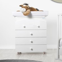 Comoda Bebe cu saltea de infasat si cadita anatomica, white, Baby Italia