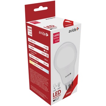 Set 2 Becuri Avide LED A60 15W lumina calda 3000K Set 2 Becuri Avide LED A60 15W lumina calda 3000K