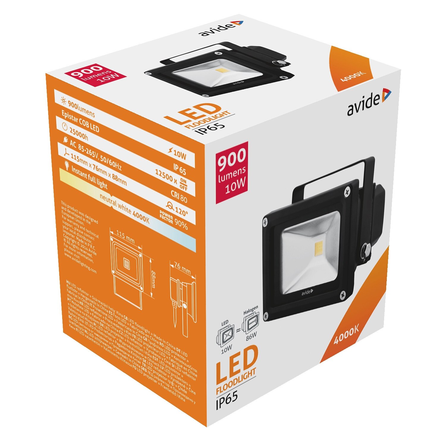 Reflector Avide LED Flood Light IP65 10W 4000K lumina neutra