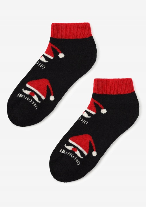 Sosete dama scurte, Marilyn, X48, Poliamida/Acril, Marime universala, Negru/Rosu