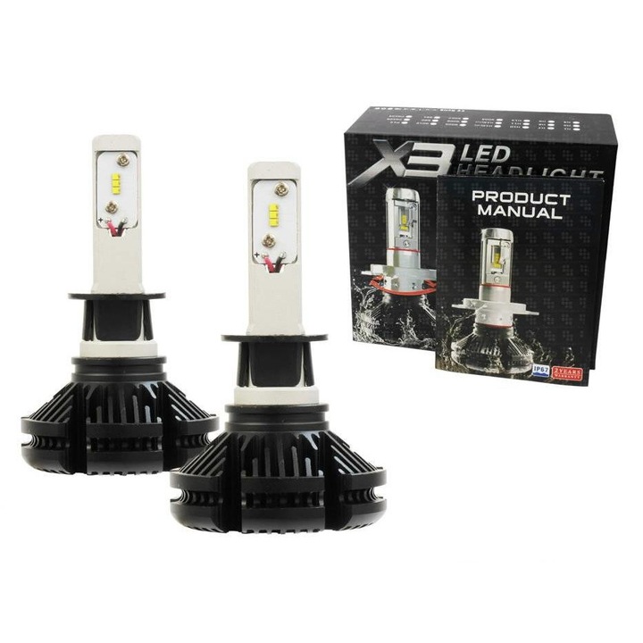 Set 2x becuri auto LED H1, Interlook, 50W, 12000 lm