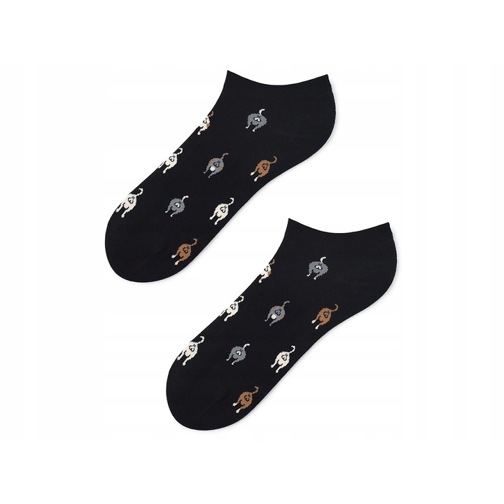 Férfi rövid zokni, Marilyn, macskamintás, pamut/poliamid, fekete, 41-45 EU