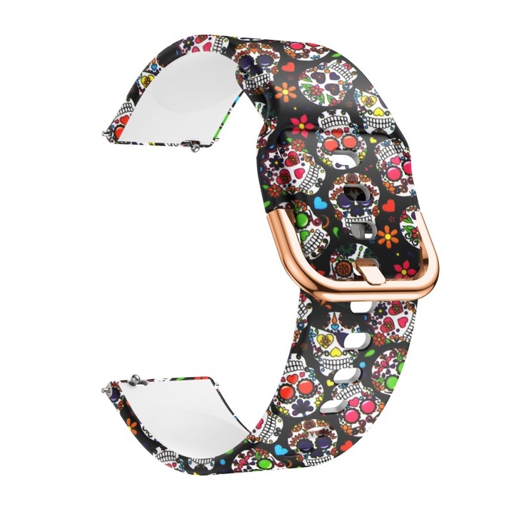 Szíj Huawei Watch GT 2 42mm / GT 3 42mm / Garmin Venu / Vivoactive 3 / Amazfit BIP / Amazfit GTS / GTS 2 / GTS 3 / GTS 4 / MINI / Samsung Galaxy Watch 4 40/42/44/46 mm / Samsung Galaxy Watch számára 5 40/44/45mm / 20mm / Santa Muerte modell