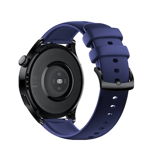 Curea silicon Latime 22mm, Quick Release, Compatibila Huawei Watch GT 2, GT 3,46 mm sau Orice Ceas cu Latimea Curelei de 22 mm, Calitate Premium, Catarama Neagra, Albastru