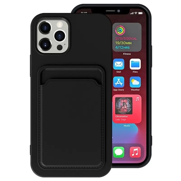 Силиконов кейс, с държач за карти, Wooze Card Slot, Huawei Honor Magic 4 Lite / X9 4G / X9 5G / X30, черен (123697)