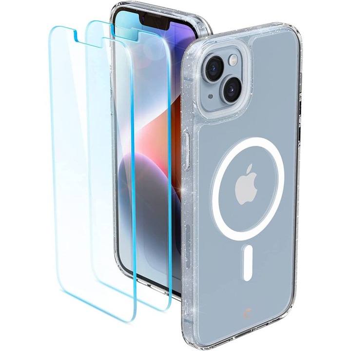 Spigen Cyrill Shine Mag tok MagSafe-rögzítéssel iPhone 14 Plushoz – Átlátszó csillogás