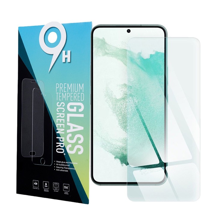 Samsung Galaxy S22 Plus 5G (S22+) / S23 Plus 5G (S23+) kompatibilis üvegfólia, előlapi, edzett, 9H, 0.3mm