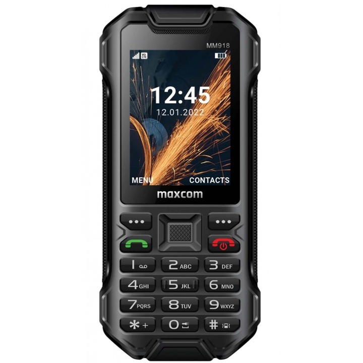 Maxcom Strong MM918 mobiltelefon, Dual SIM, IP68, 4G, Black