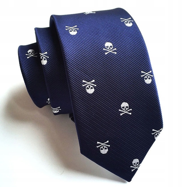 Cravata copii Craniu, Textil, 147x5.6x3.6 cm, Bleumarin