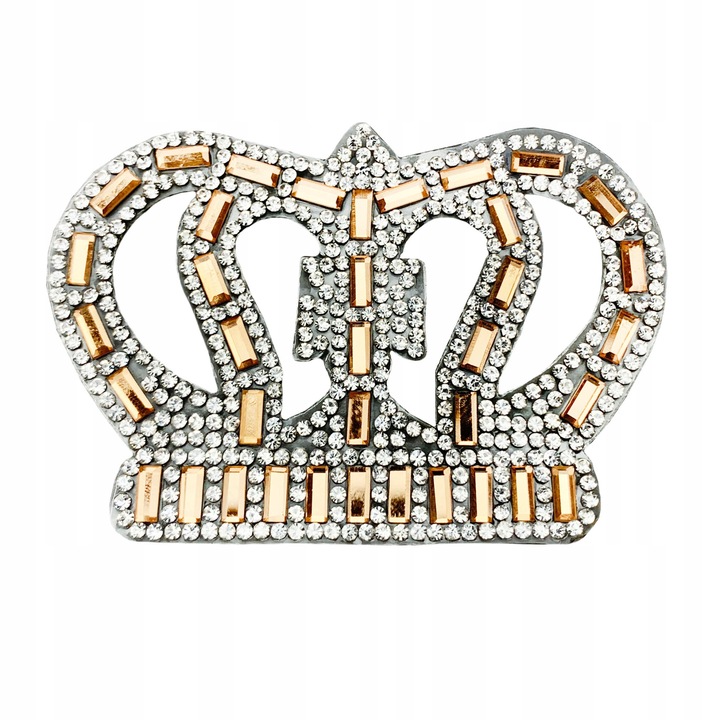 Patch de lipit cu fierul calcat, Little Angel, Coroana zirconii, 5x8 cm, Auriu