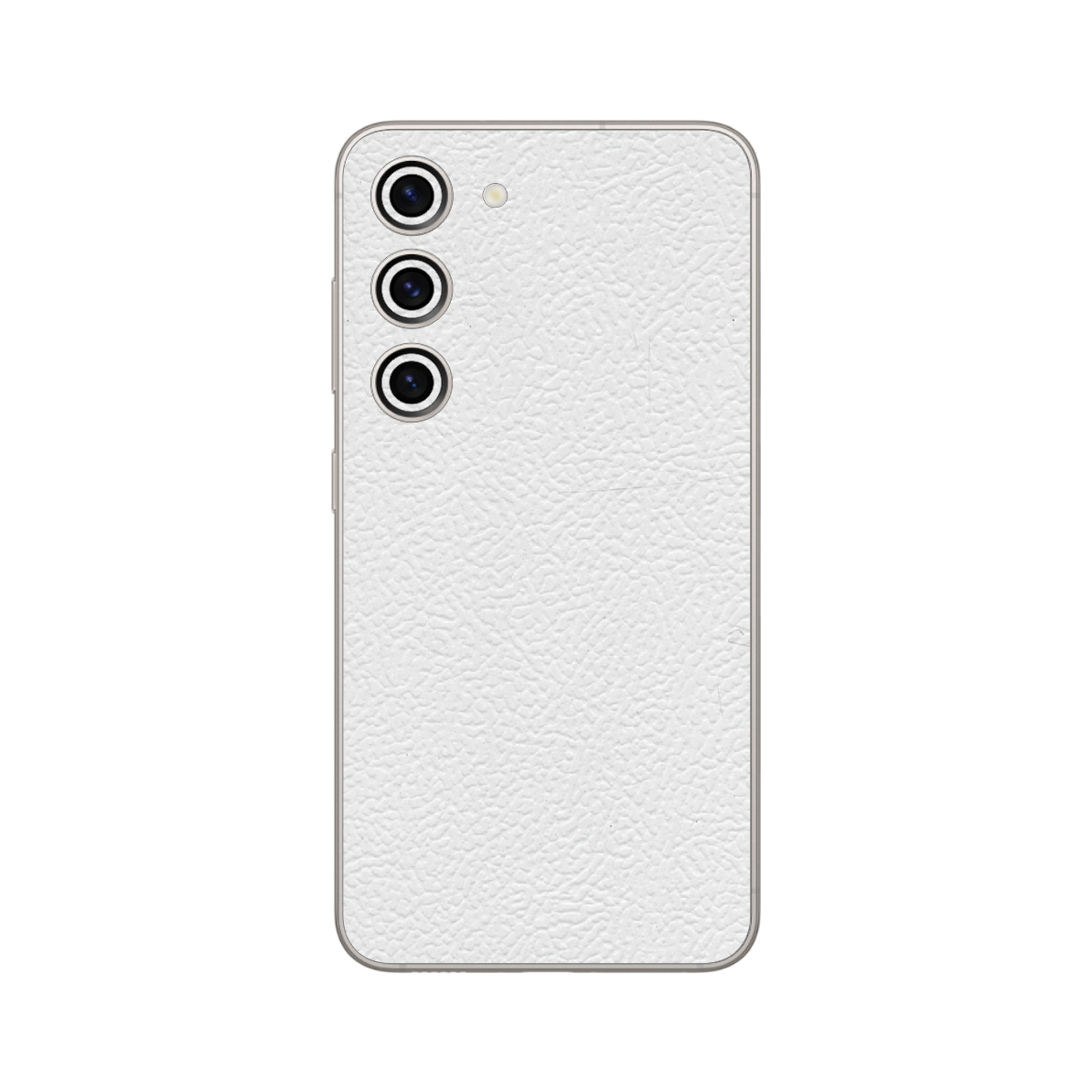 Folie Protectie iSkinz pentru Samsung Galaxy S23+ Plus 5G - Piele Alba Simple Cut, Skin Adeziv, Cover pentru Carcasa Spate