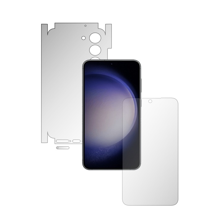 iSkinz Full Body Film за Samsung Galaxy S23+ Plus 5G - Invisible Skinz HD, 360 Cut, ултра-прозрачна силиконова защита на екрана, заден и страничен капак, залепваща кожа, прозрачен