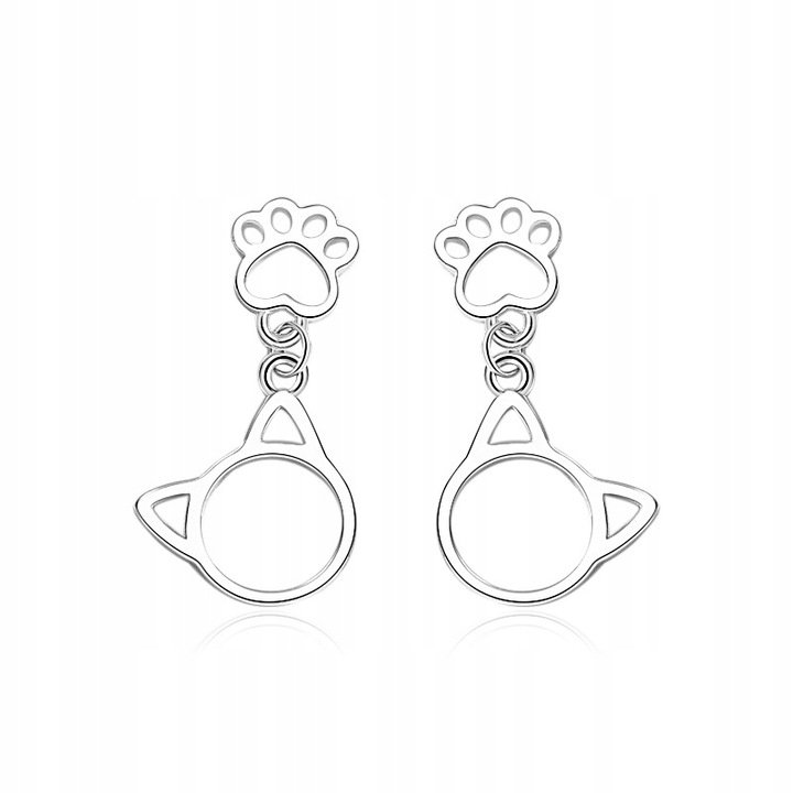 Дамски обеци, Сребро, 2.25 см, Сребрист