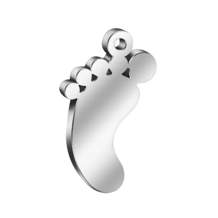 Pandantiv, Inox, 14x9 mm, Argintiu