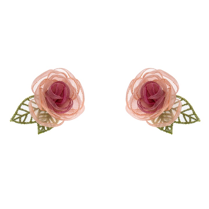 Cercei Femei Camellia Organza S925 pini roz