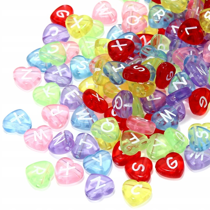 Set 100 margele pentru bratari, Acril, Muticolor