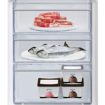 Combina frigorifica incorporabila Beko BCSA306E4ZSN, 298 l, HarvestFresh, Everfresh+, Raft sticle, Compresor ProSmart Inverter, Display touch control, Clasa E, H 194 cm, Alb