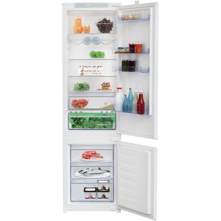 Combina frigorifica incorporabila Beko BCSA306E4ZSN, 298 l, HarvestFresh, Everfresh+, Raft sticle, Compresor ProSmart Inverter, Display touch control, Clasa E, H 194 cm, Alb