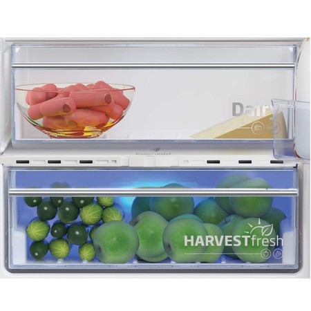 Combina frigorifica incorporabila Beko BCSA306E4ZSN, 298 l, HarvestFresh, Everfresh+, Raft sticle, Compresor ProSmart Inverter, Display touch control, Clasa E, H 194 cm, Alb