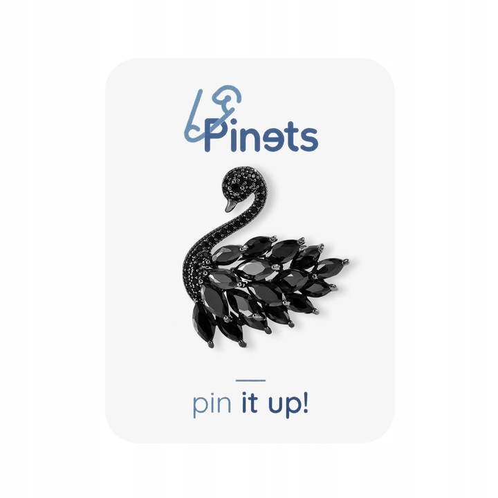 Brosa, Pinets, Model lebada, Cupru/Zirconiu, Negru