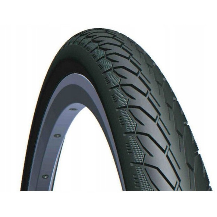 Anvelopa bicicleta, Mitas, 28 x 1.25'', V66, Cauciuc, Negru