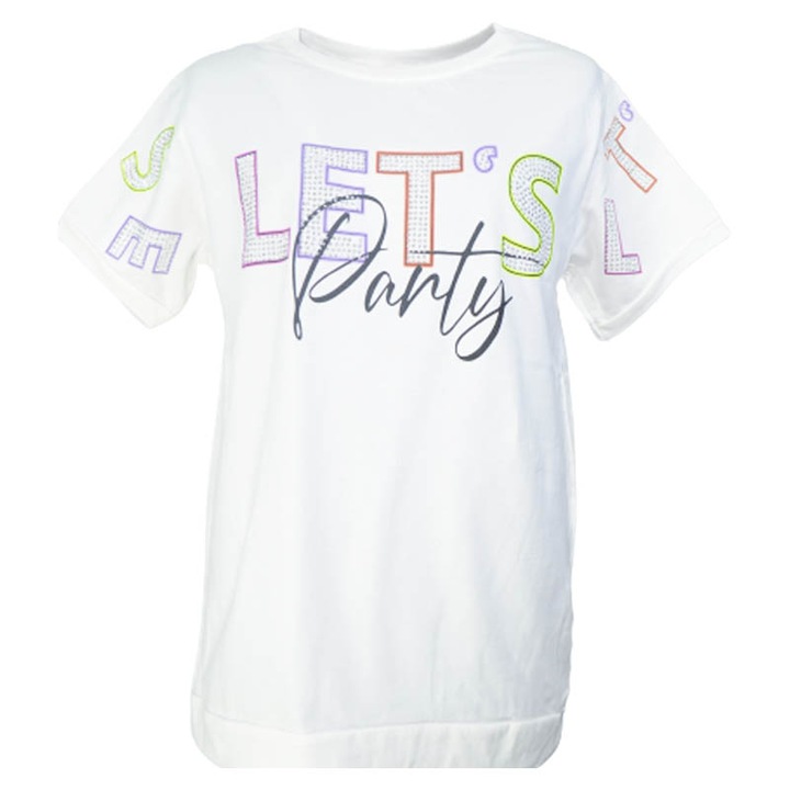 Tricou cu maneca scurta pentru fete OLC SVR 230323-E, Alb 93508