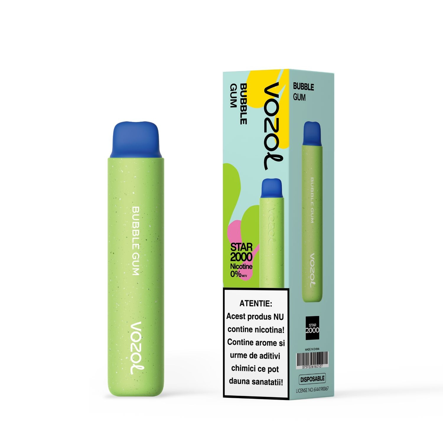 Vozol Star 2000 Puff 0% Bubble Gum elektronikus cigarettakészlet