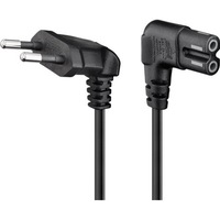 Cablu de alimentare pentru TV cu conectori cotiti CEE 7/16 - IEC-60320-C7 negru 2m