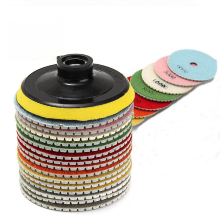 Set 16 dischete diamantate slefuire granulatie 50, 100, 200, 400, 800, 3000, 6000, 10000 NIERBO®, buff Top