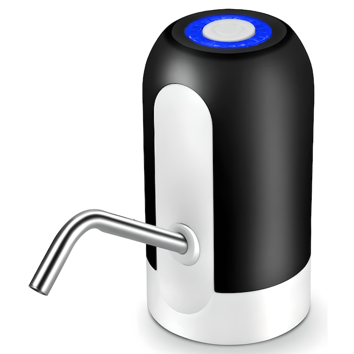 Pompa electrica pentru bidon de apa, dozator de apa portabil, reincarcabiola, cablu USB, alb/negru