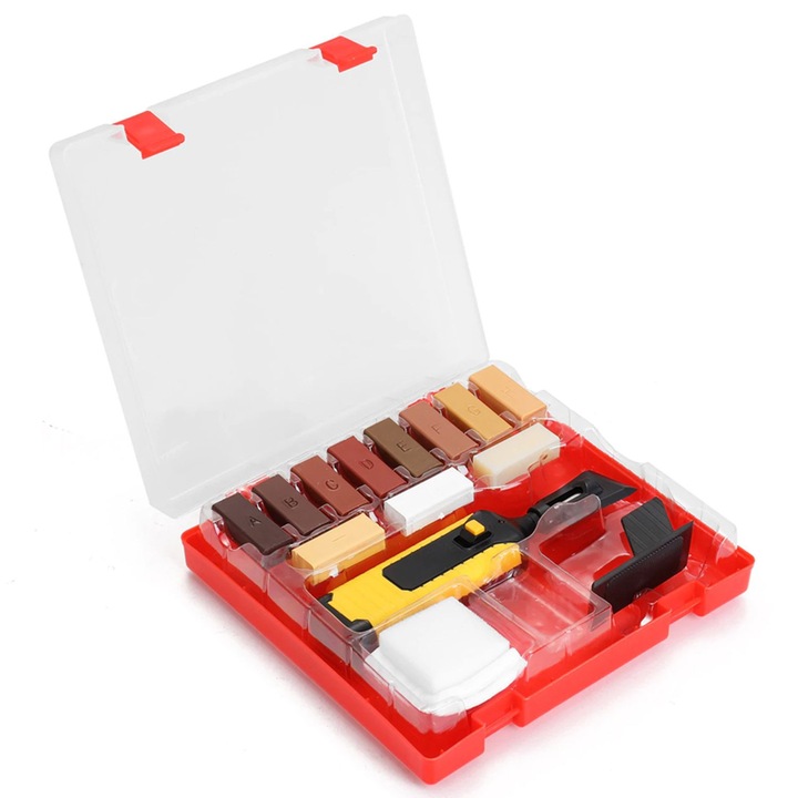 Kit de reparatie parchet si pardoseli laminate, mobila, 17 piese