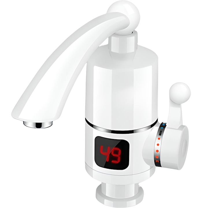 Robinet electric Pentru Incalzit Apa Instant Cu Montare Pe Chiuveta, Putere, 3000W, presiunea apei 0.04-0.6MPa, alb