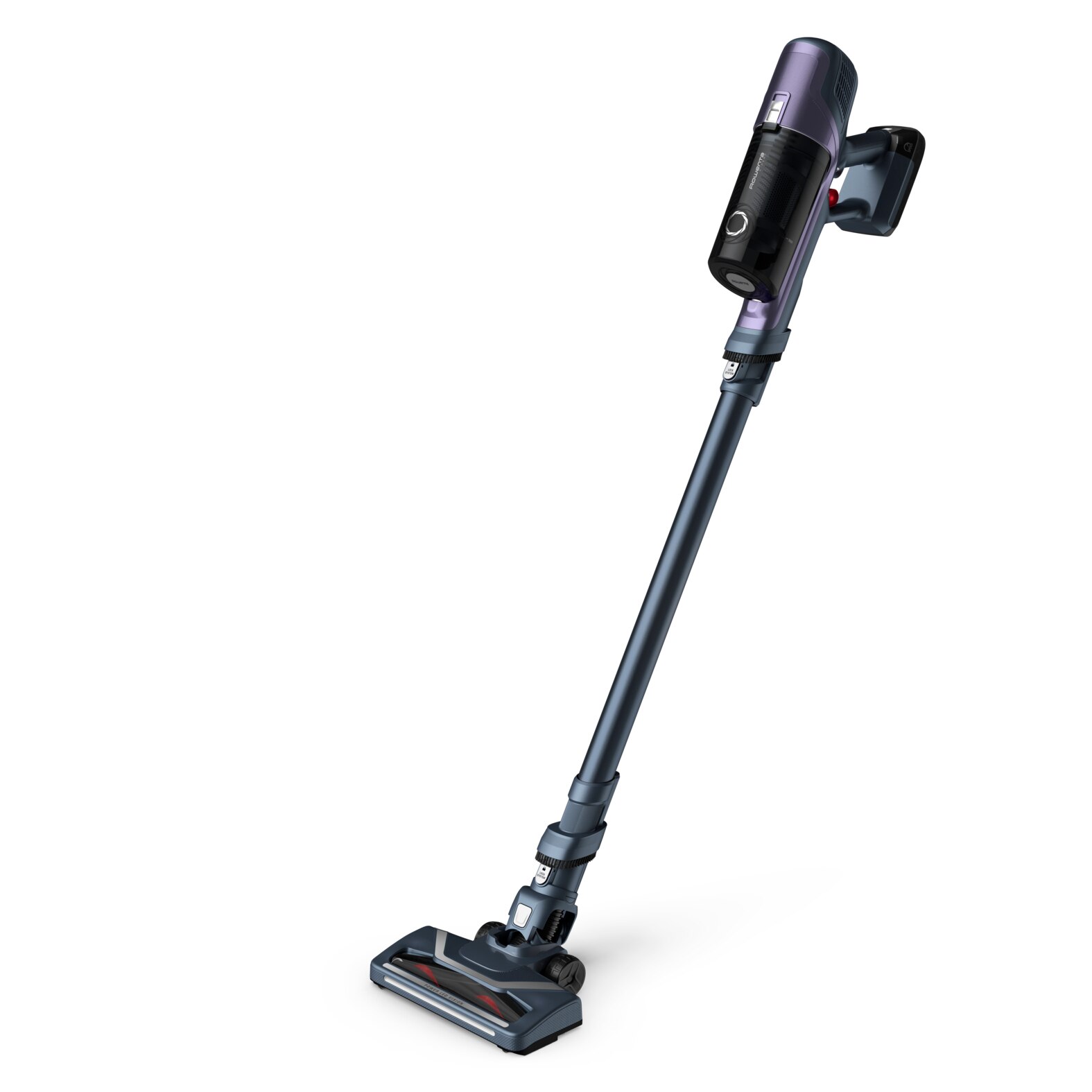 Aspirator vertical Rowenta X-Pert 6.60 Essential RH6838WO, 100W, autonomie 45 min, capacitate praf 0.55L, perie tapiterie, duza spatii inguste, baza de incarcare, albastru & mov
