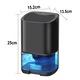 Dezumidificator pentru casa, Darklove, Rezervor 1000ml, Doua moduri de lucru si 7 lumini LED colorate, cu Functie de Uscare si Purificare a Aerului, pentru dormitor, subsol, baie, bucatarie, birou, Negru