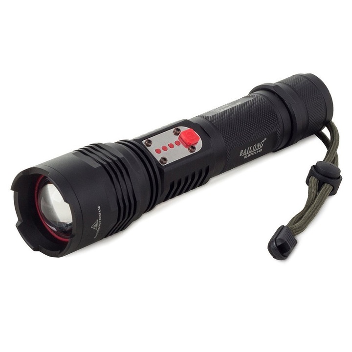 Фенер Bailong CREE XM-L T6 W767 USB зареждане, батерия, обхват 400 м