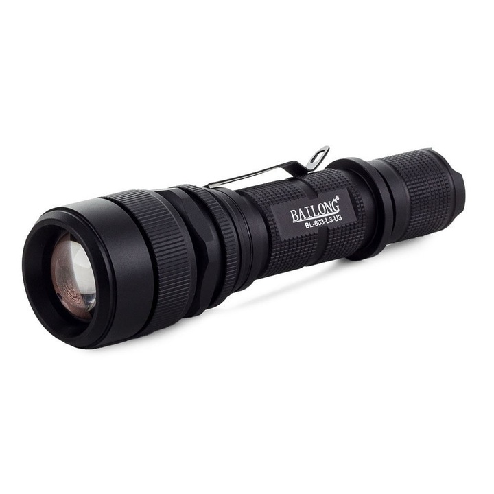 Фенер Bailong CREE XM-L T6 603, USB зареждане, батерия, обхват 400 м