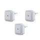 Set 3 Lampa de veghe LED, Darklove, Cu senzor zi-noapte, 0.5W, 10lm, lumina alba, 110-240V, pentru baie, hol, dormitor, bucatarie, sufragerie, camera de zi, birou, 6.2 x 6.2 x 6cm, ABS, Alb