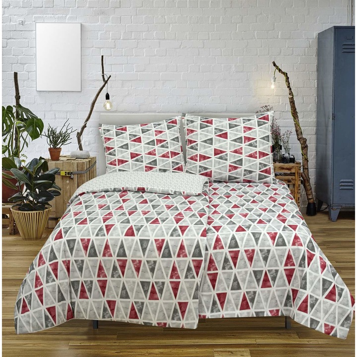 Lenjerie de pat Spod Igly i Nitki, Triangle, 140x200cm, Bumbac, Multicolor