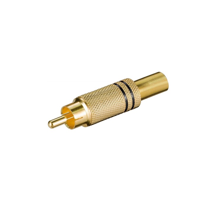Мъжки RCA конектор за кабел Goobay, ø 5,4 мм, черен